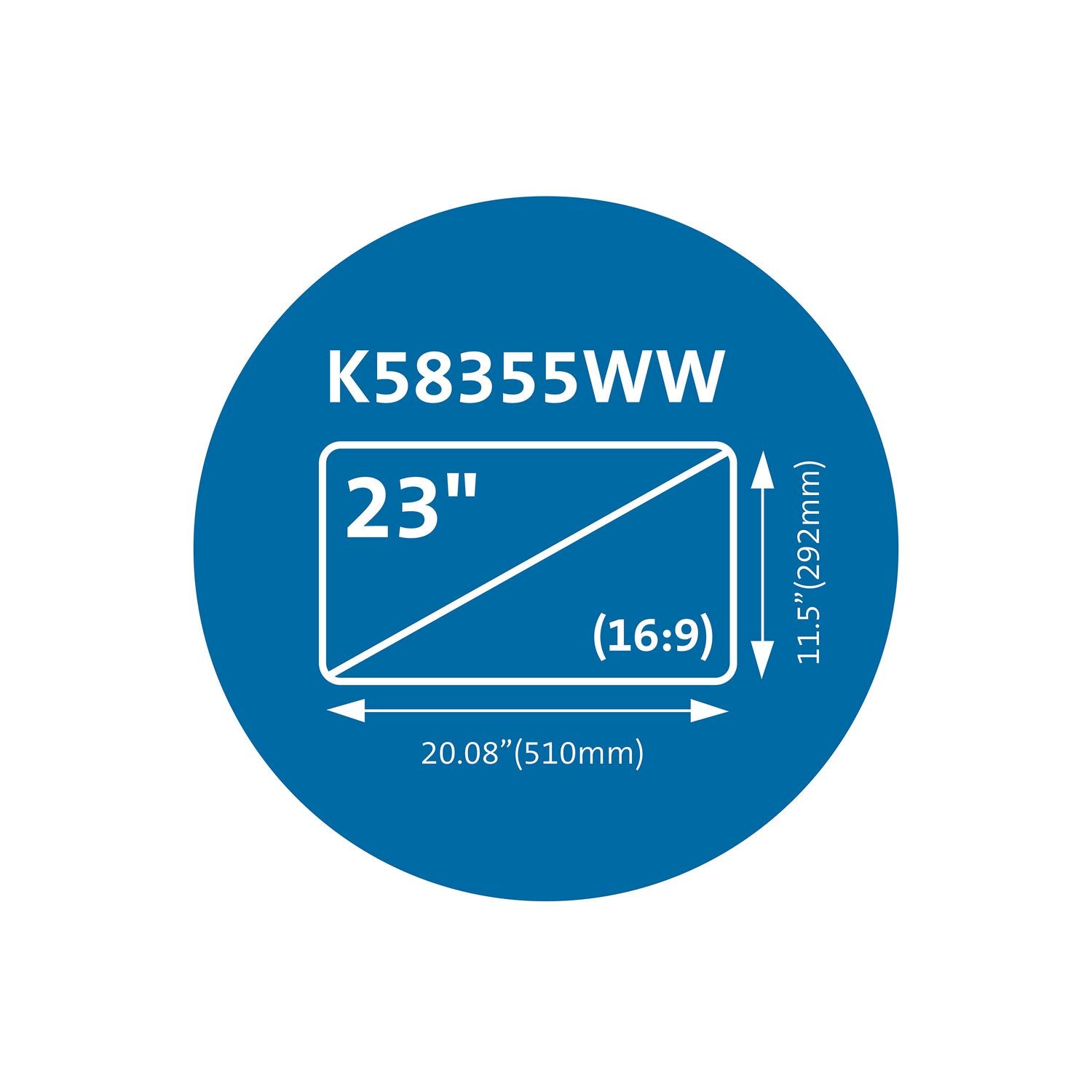 Kensington Magnetic Monitor Privacy Screen for 23" Widescreen Flat Panel Monitors, 16:9 Aspect Ratio (58355)