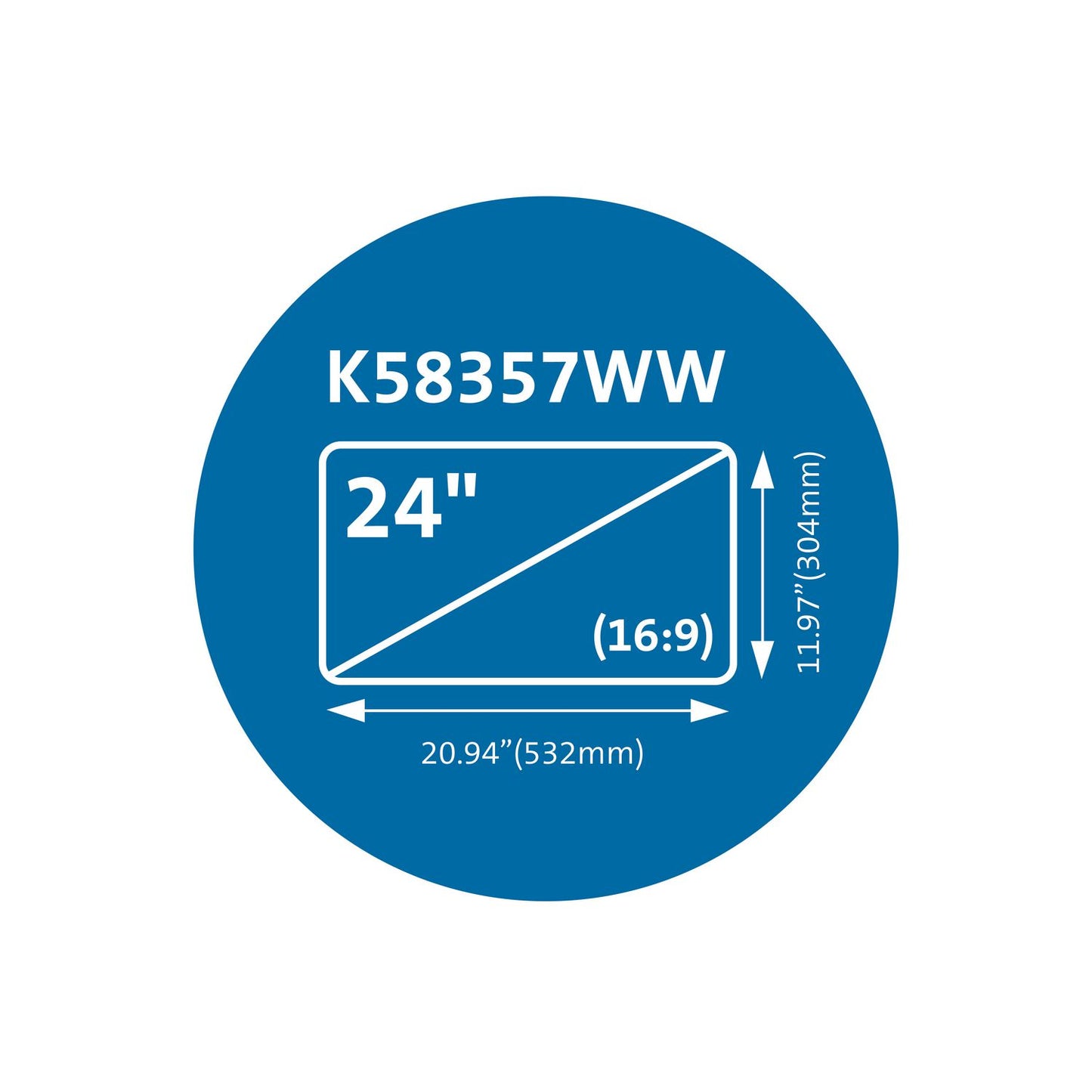 Kensington Magnetic Monitor Privacy Screen for 24" Widescreen Flat Panel Monitors, 16:9 Aspect Ratio (58357)