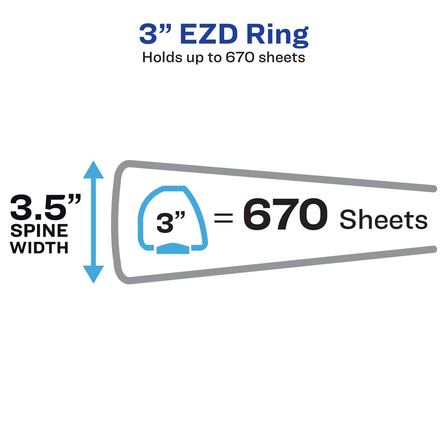 Avery Heavy-Duty View Binder with DuraHinge and Locking One Touch EZD Rings, 3 Rings, 3" Capacity, 11 x 8.5, Red, 4/Carton (79325CT)