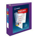 Avery Heavy-Duty View Binder with DuraHinge and One Touch EZD Rings, 3 Rings, 2" Capacity, 11 x 8.5, Purple, 6/Carton (79777CT)