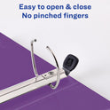 Avery Heavy-Duty View Binder with DuraHinge and One Touch EZD Rings, 3 Rings, 3" Capacity, 11 x 8.5, Purple, 4/Carton (79810CT)