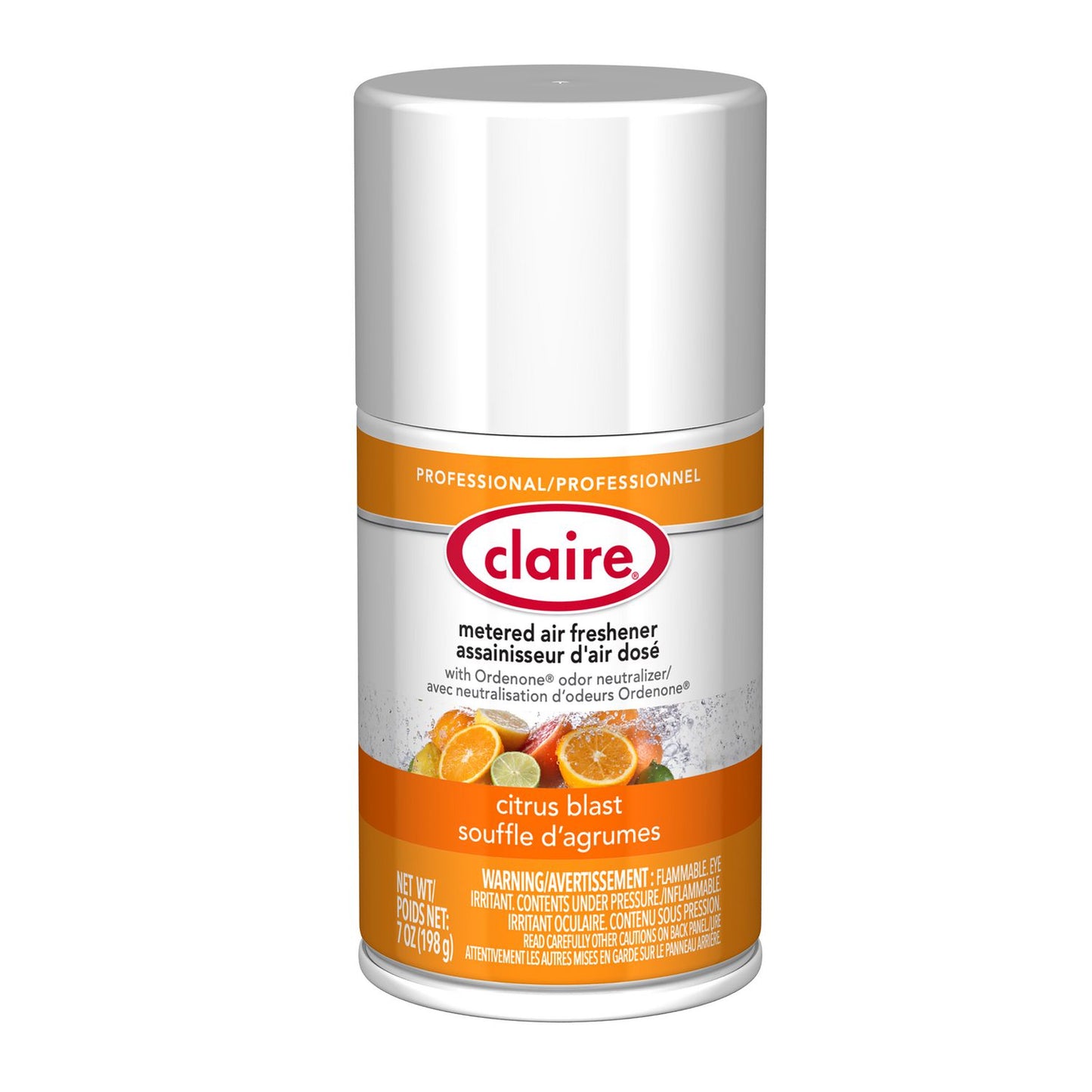Claire Metered Air Freshener, 7 oz Aerosol Spray, Citrus Blast, 12/Carton (112)