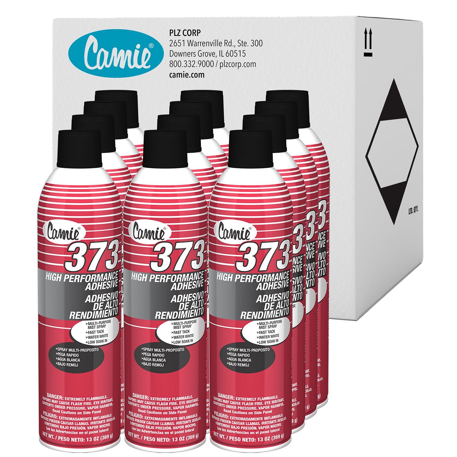 Camie 373 High Performance Adhesive, 12 oz, 12/Carton