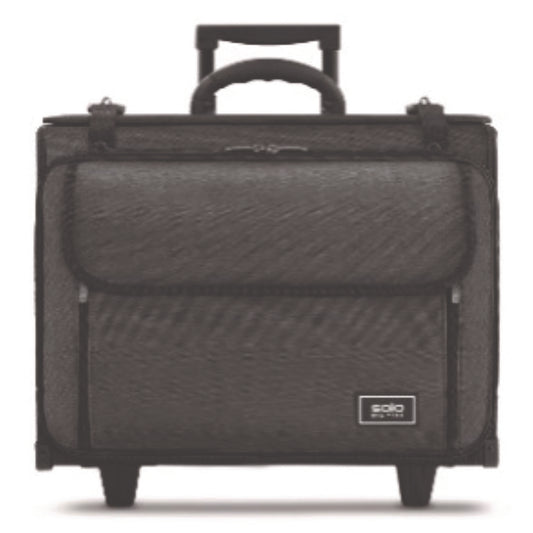 SOLO Morgan Recycled Rolling Catalog Case, Fits Devices Up to 17.3", 18.13 x 7.13 x 13.5, Black/Gray (B151410)