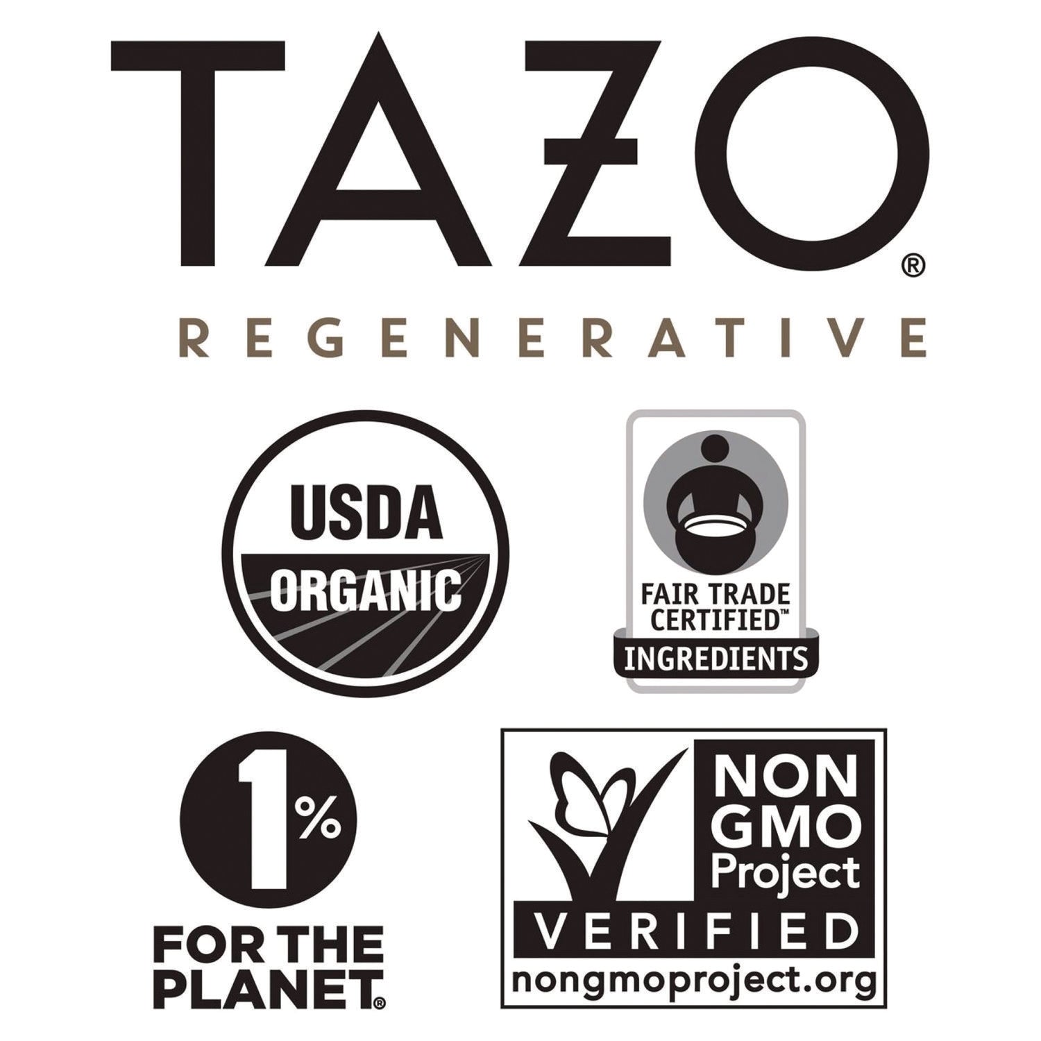 Tazo Tea Bags, Organic Earl Grey, 16/Box, 6 Boxes/Carton (00352)