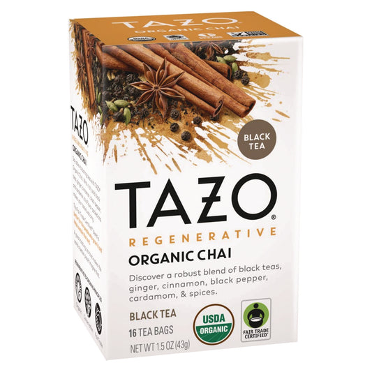 Tazo Tea Bags, Organic Chai, 16/Box, 6 Boxes/Carton (00305)