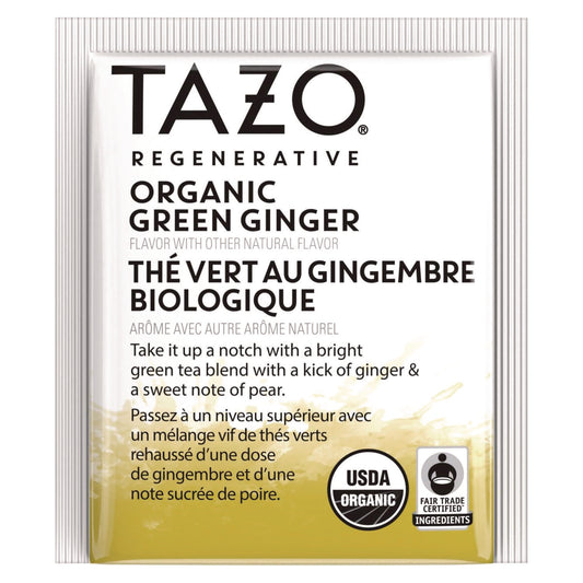 Tazo Tea Bags, Organic Green Ginger, 16/Box, 6 Boxes/Carton (00356)