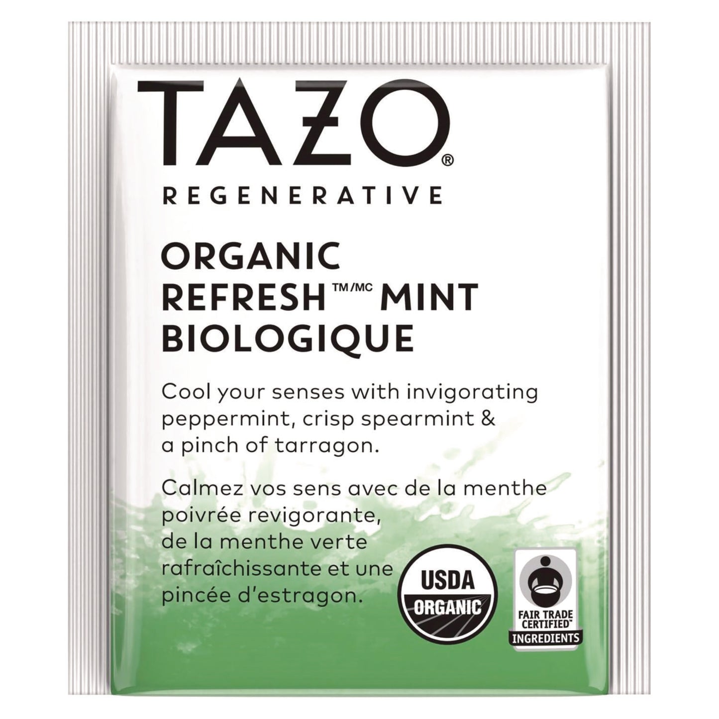 Tazo Tea Bags, Organic Refresh Mint, 16/Box, 6 Boxes/Carton (00350)