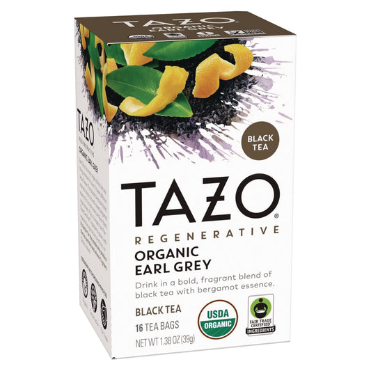 Tazo Tea Bags, Organic Earl Grey, 16/Box, 6 Boxes/Carton (00352)