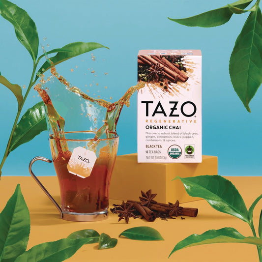 Tazo Tea Bags, Organic Chai, 16/Box, 6 Boxes/Carton (00305)