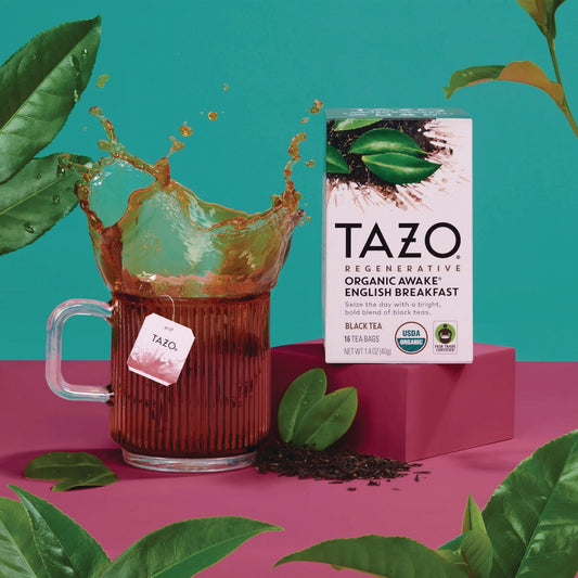 Tazo Tea Bags, Organic Awake English Breakfast, 16/Box, 6 Boxes/Carton (00303)