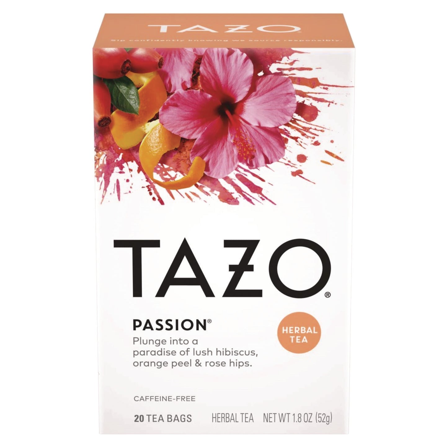 Tazo Tea Bags, Passion, 20/Box, 6 Boxes/Carton (20045)