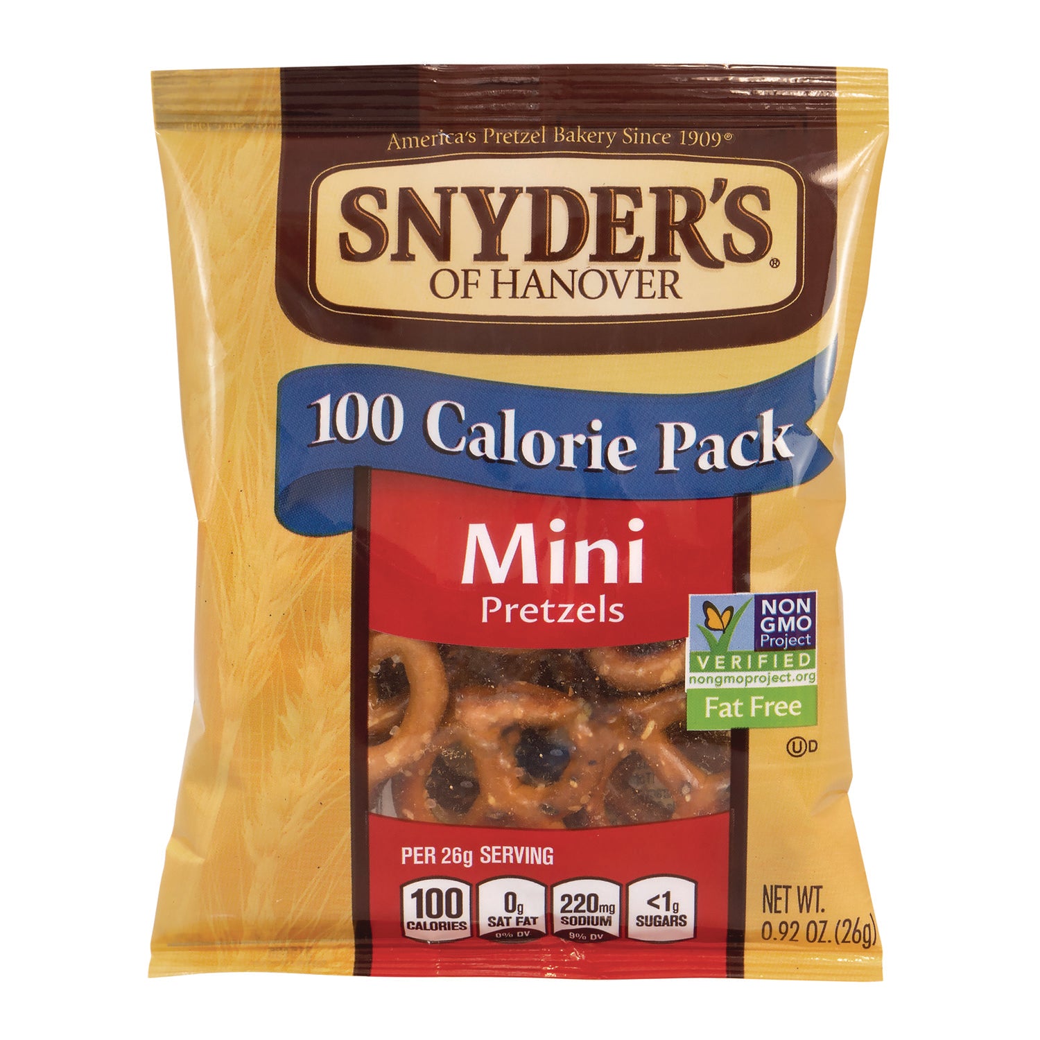 Snyder's Mini Pretzels. 0.92 oz Pack, 36 Packs/Box, 2 Boxes/Carton (60004087)