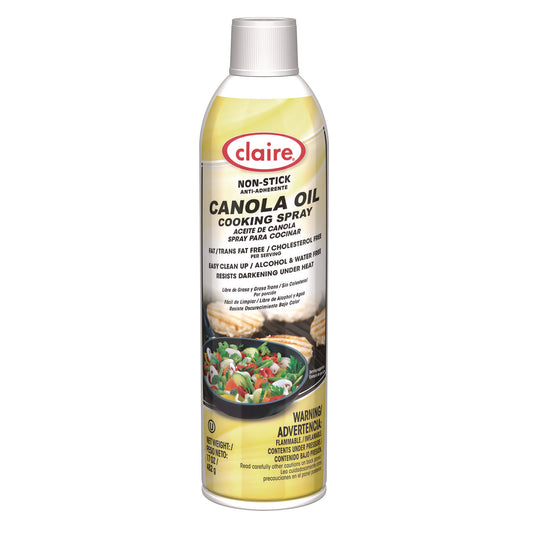 Claire Canola Oil Cooking Spray, 17 oz Aerosol Spray Can, 6/Carton (8276)