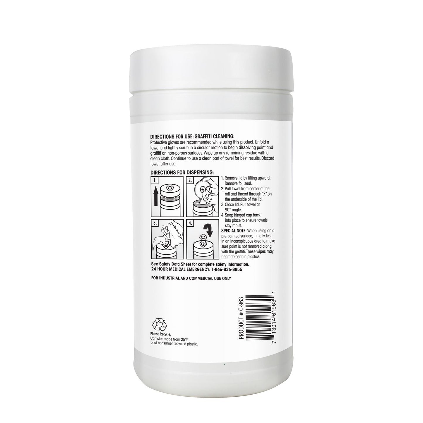 Claire Graffiti Wipe, 1-Ply, 12 x 9.5, Mild Scent, Purple, 6/Carton (963)