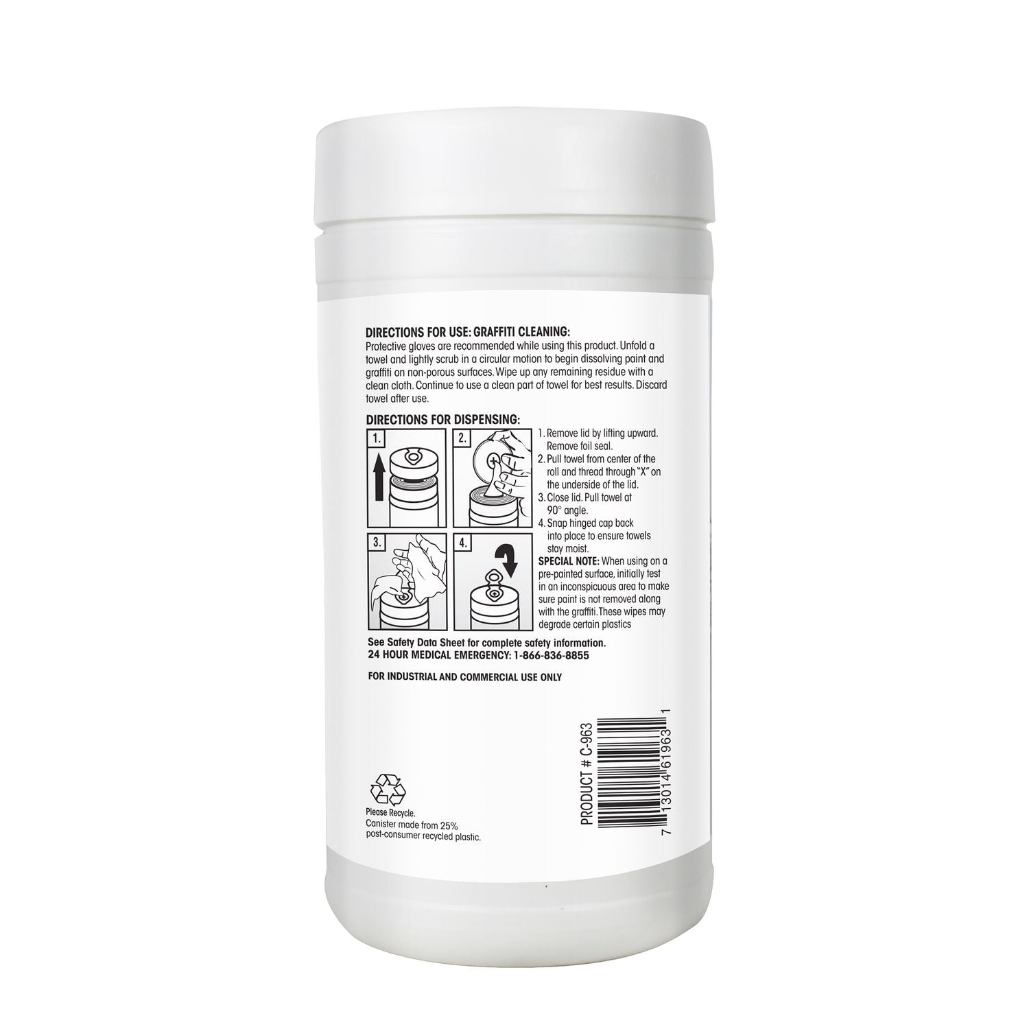 Claire Graffiti Wipe, 1-Ply, 12 x 9.5, Mild Scent, Purple, 6/Carton (963)