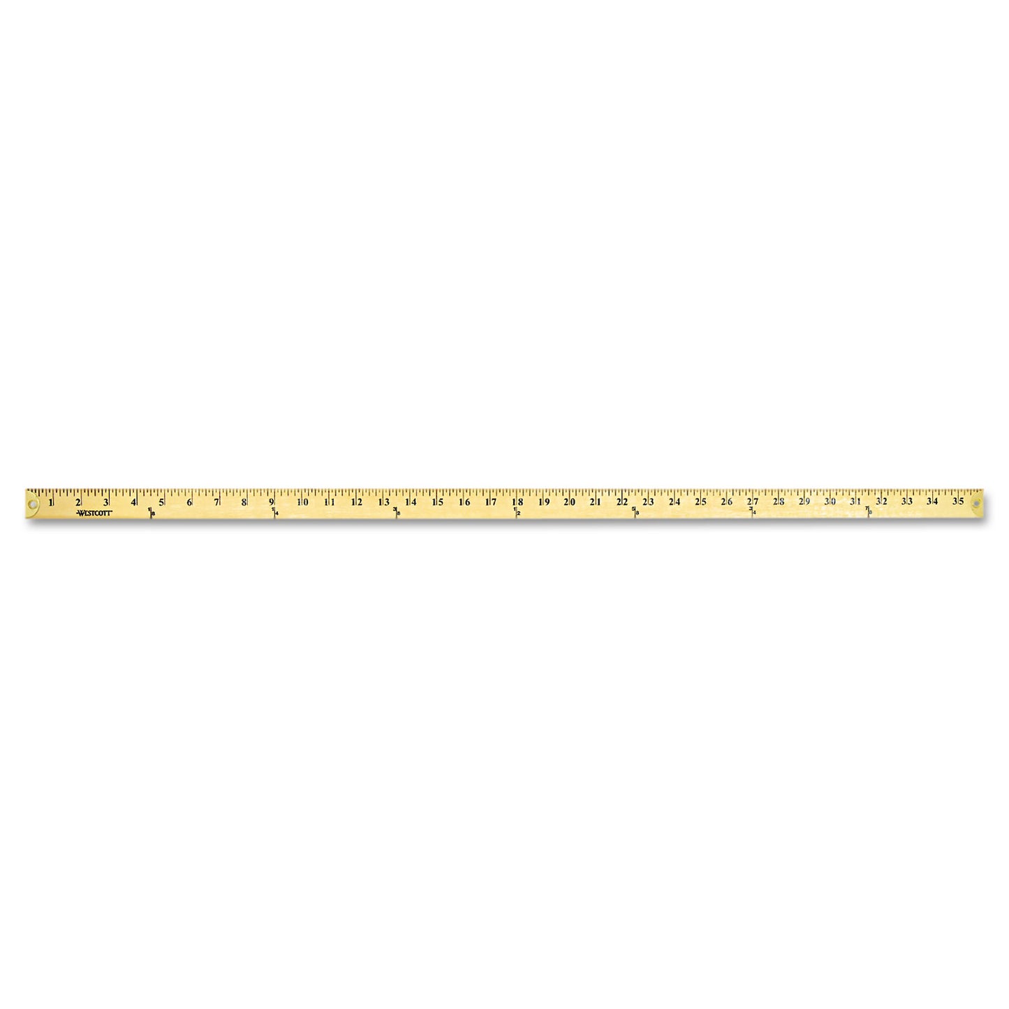 Westcott Wood Yardstick with Metal Ends, 36" Long. Clear Lacquer Finish (10425)