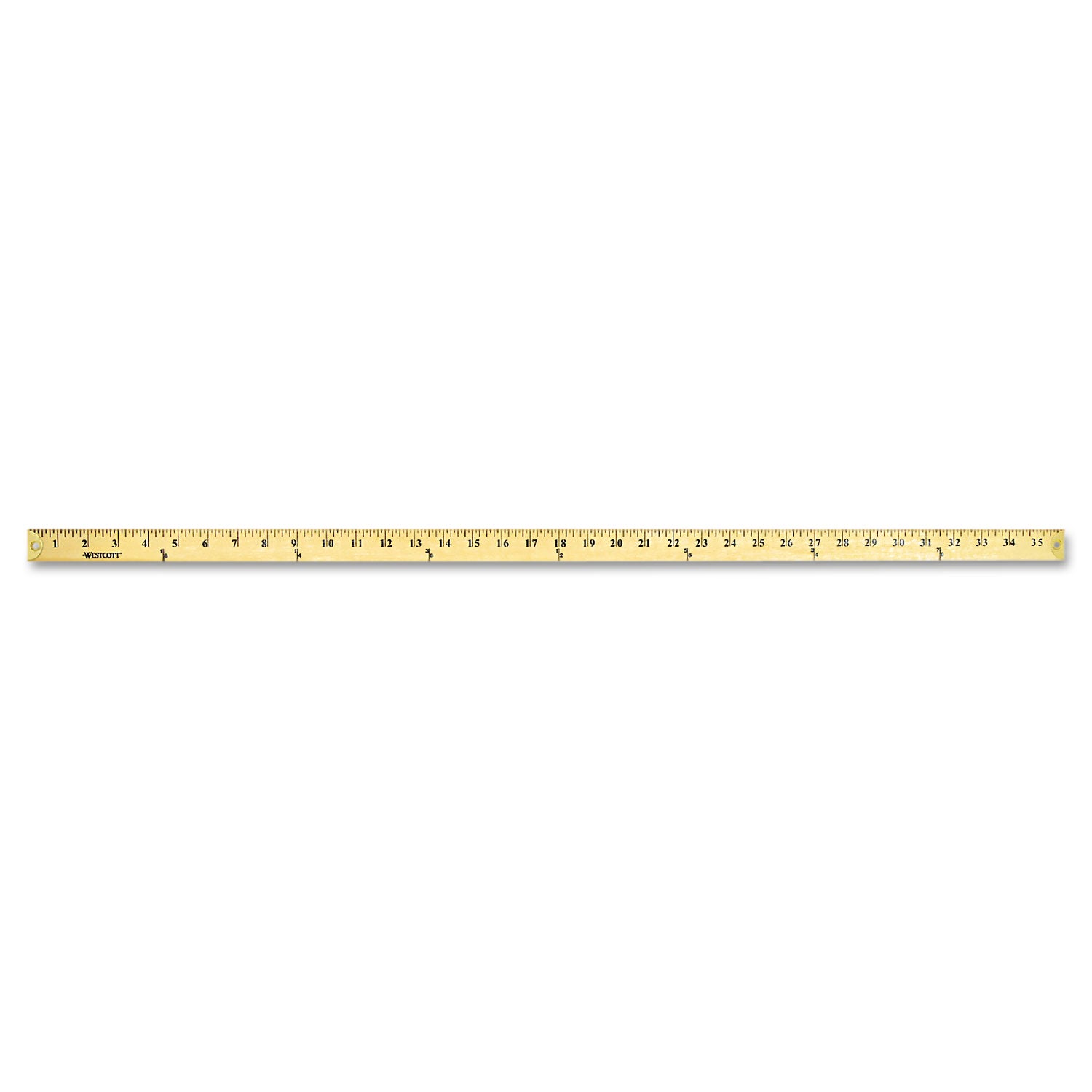 Westcott Wood Yardstick with Metal Ends, 36" Long. Clear Lacquer Finish (10425)