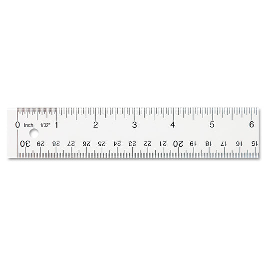 Westcott Clear Flexible Acrylic Ruler, Standard/Metric, 12" Long, Clear (10562)