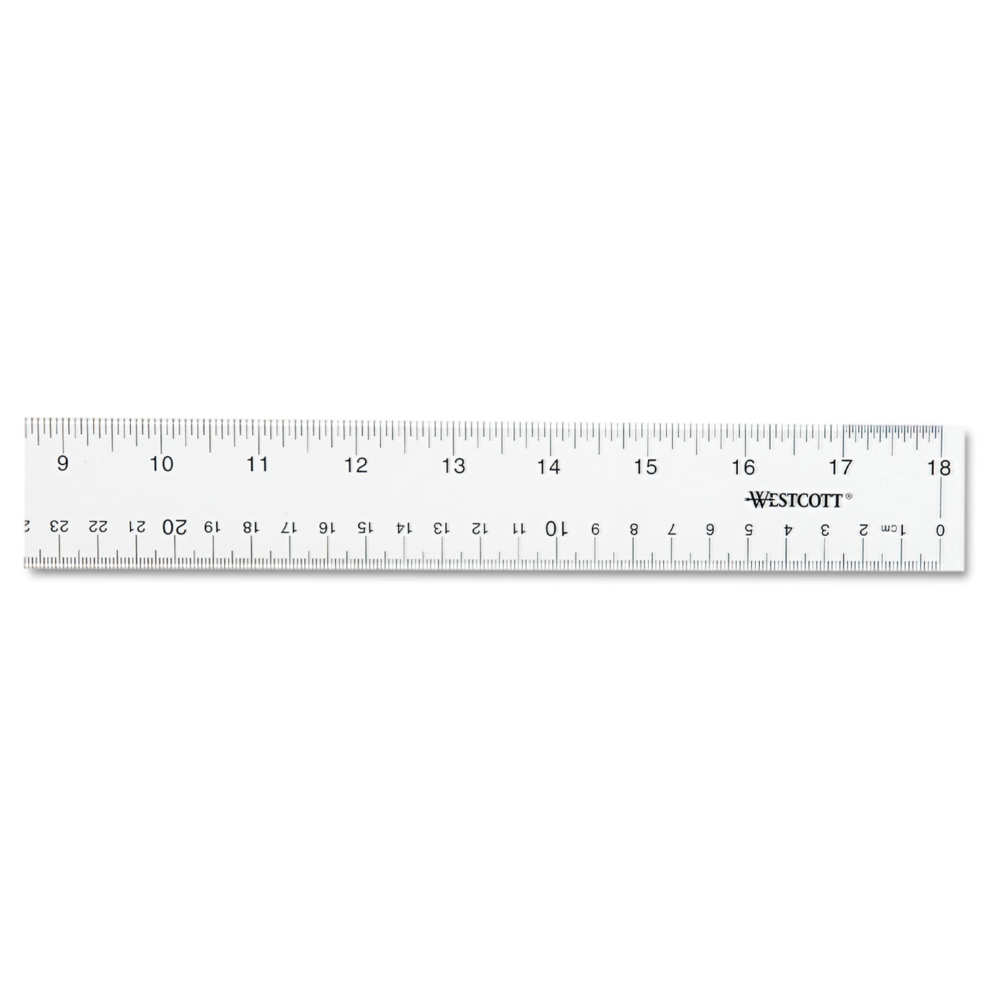 Westcott Clear Flexible Acrylic Ruler, Standard/Metric, 18" Long, Clear (10564)