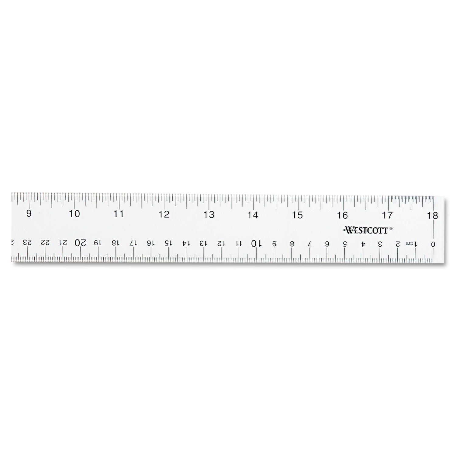 Westcott Clear Flexible Acrylic Ruler, Standard/Metric, 18" Long, Clear (10564)