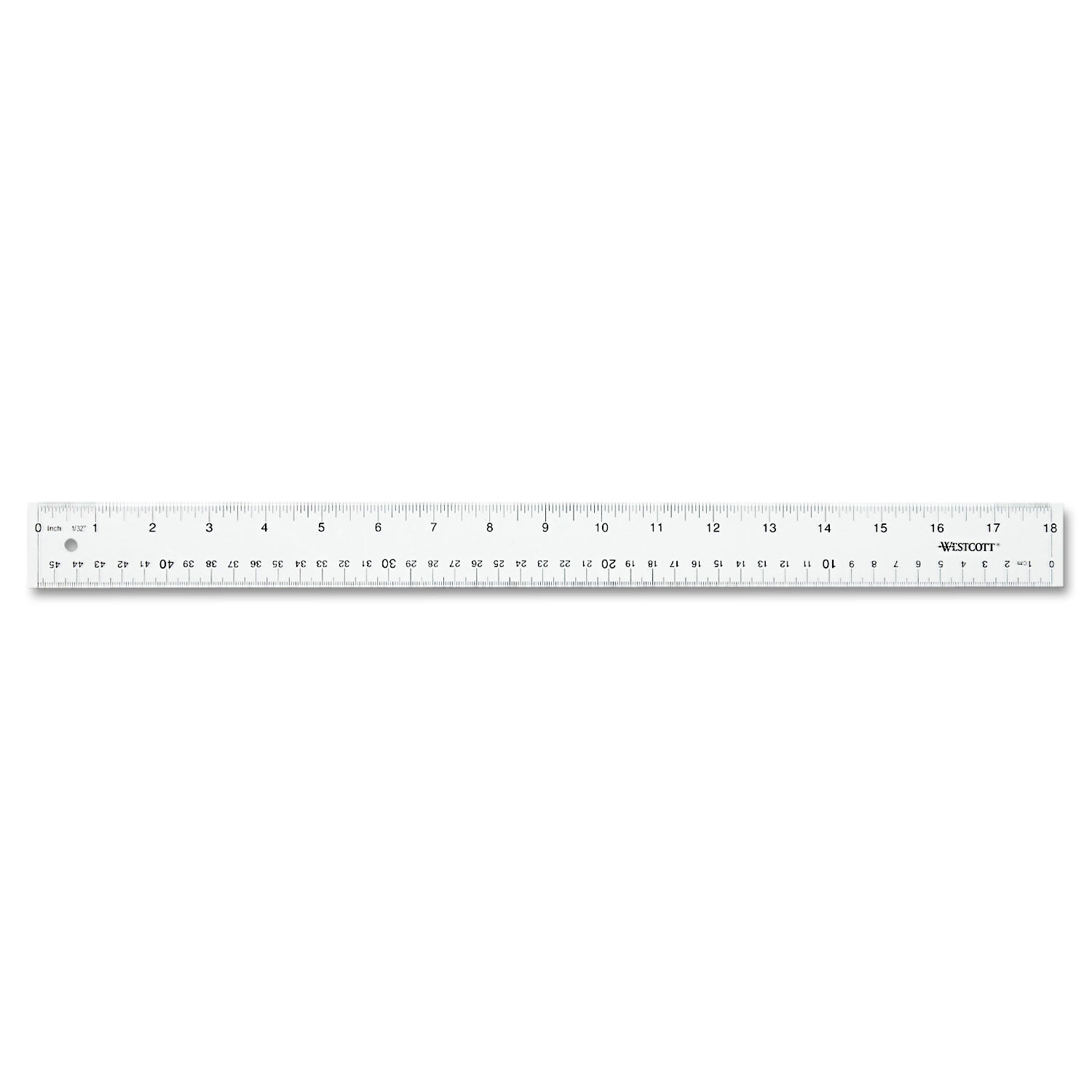 Westcott Clear Flexible Acrylic Ruler, Standard/Metric, 18" Long, Clear (10564)