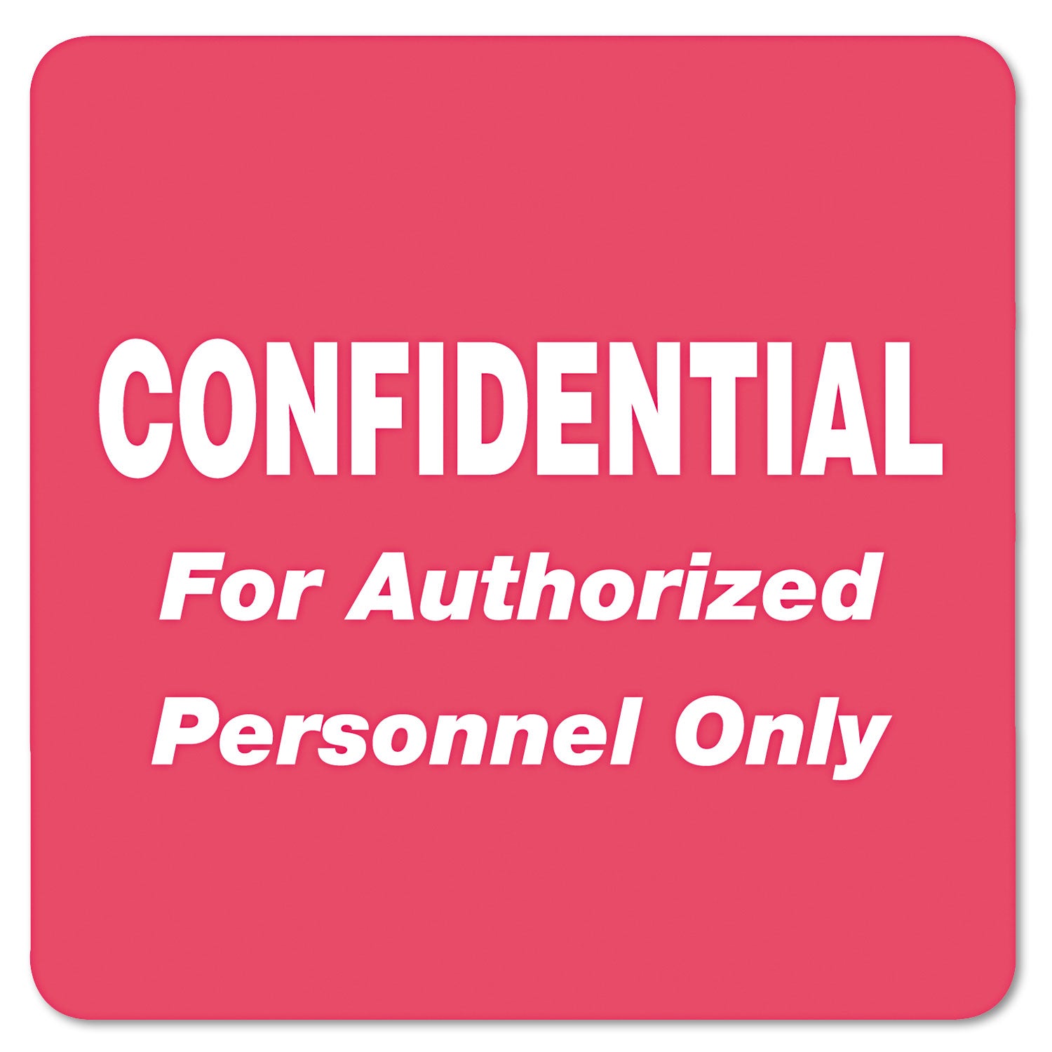 Tabbies HIPAA Labels, CONFIDENTIAL For Authorized Personnel Only, 2 x 2, Red, 500/Roll (40570)