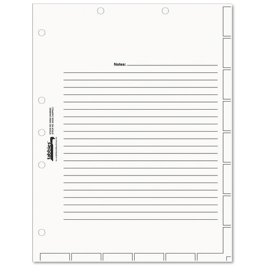 Tabbies Medical Chart Index Divider Sheets, Untabbed, 11 x 8.5, White, 400/Box (54520)