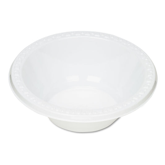 Tablemate Plastic Dinnerware, Bowl, 12 oz, White, 125/Pack (12244WH)