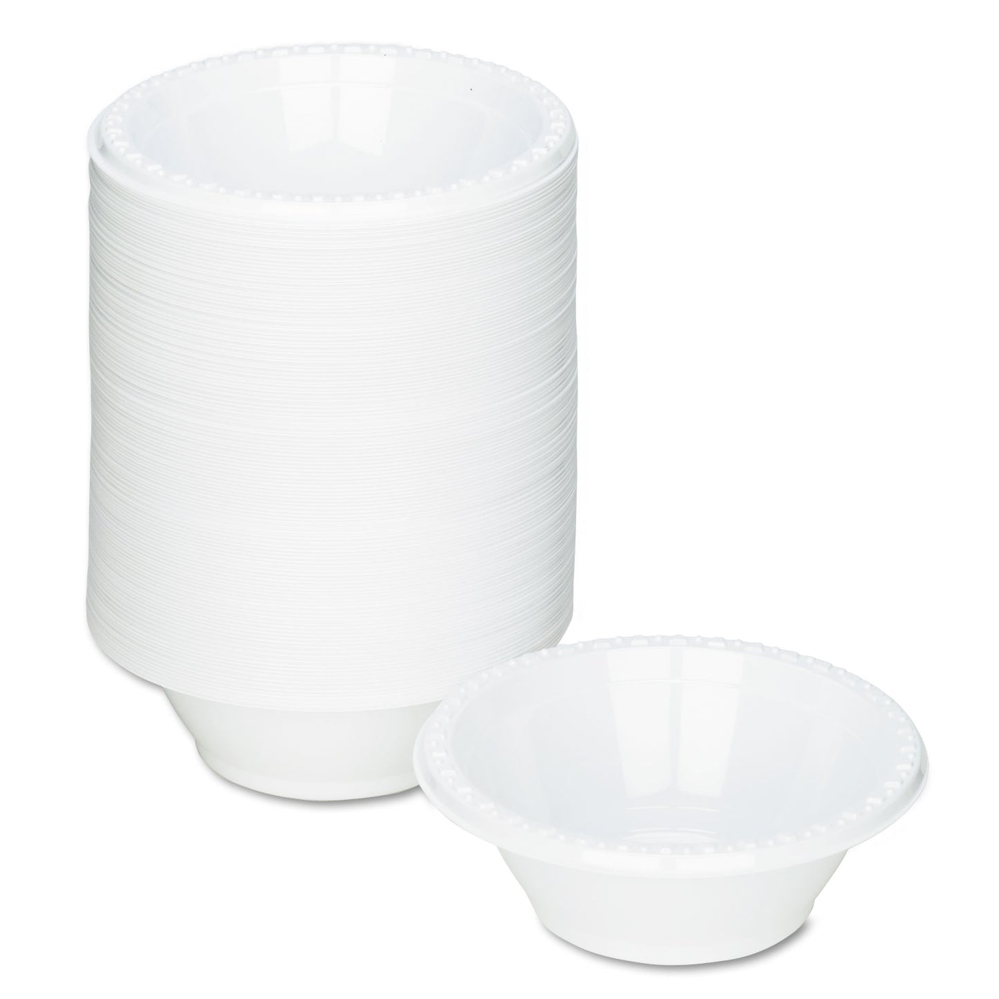 Tablemate Plastic Dinnerware, Bowl, 5 oz, White, 125/Pack (5244WH)