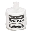 Plastic Dinnerware, Plates, 6" dia, White, 125/Pack