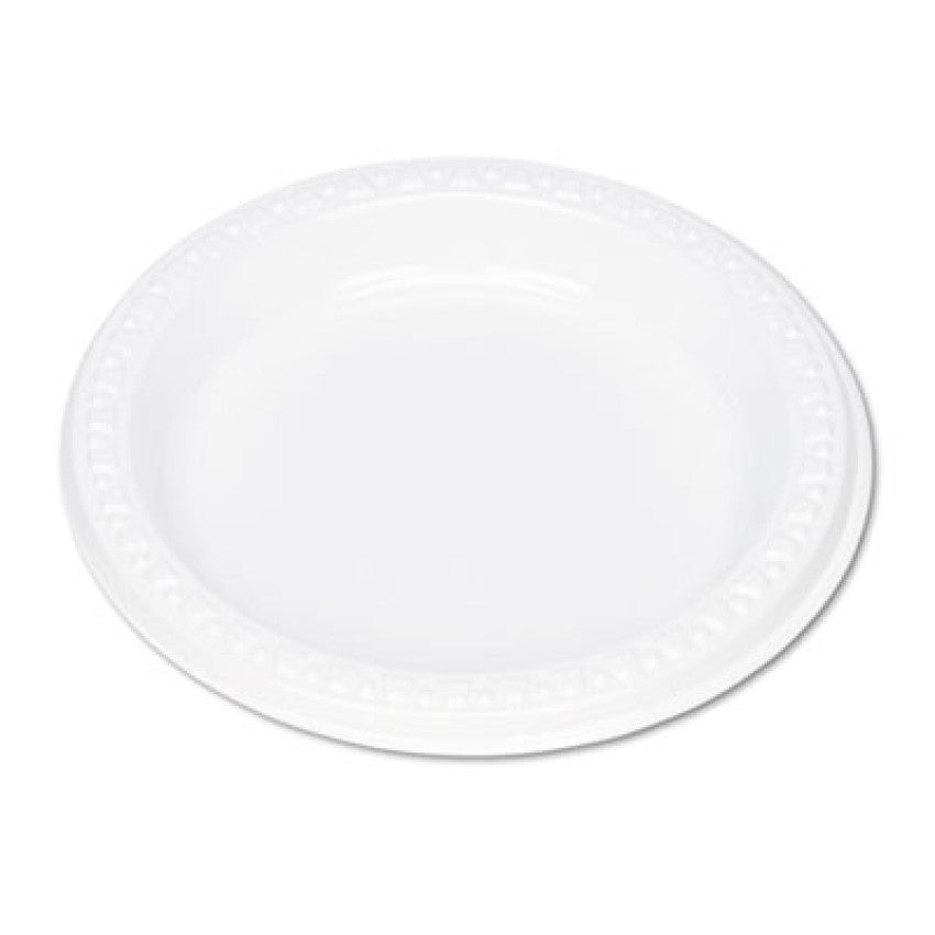 Plastic Dinnerware, Plates, 6" dia, White, 125/Pack