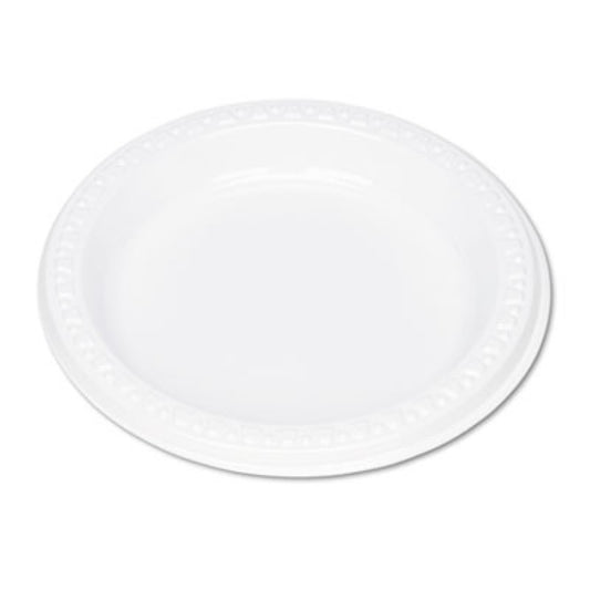 Plastic Dinnerware, Plates, 6" dia, White, 125/Pack
