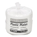 Tablemate Plastic Dinnerware, Plates, 7" dia, White, 125/Pack (7644WH)