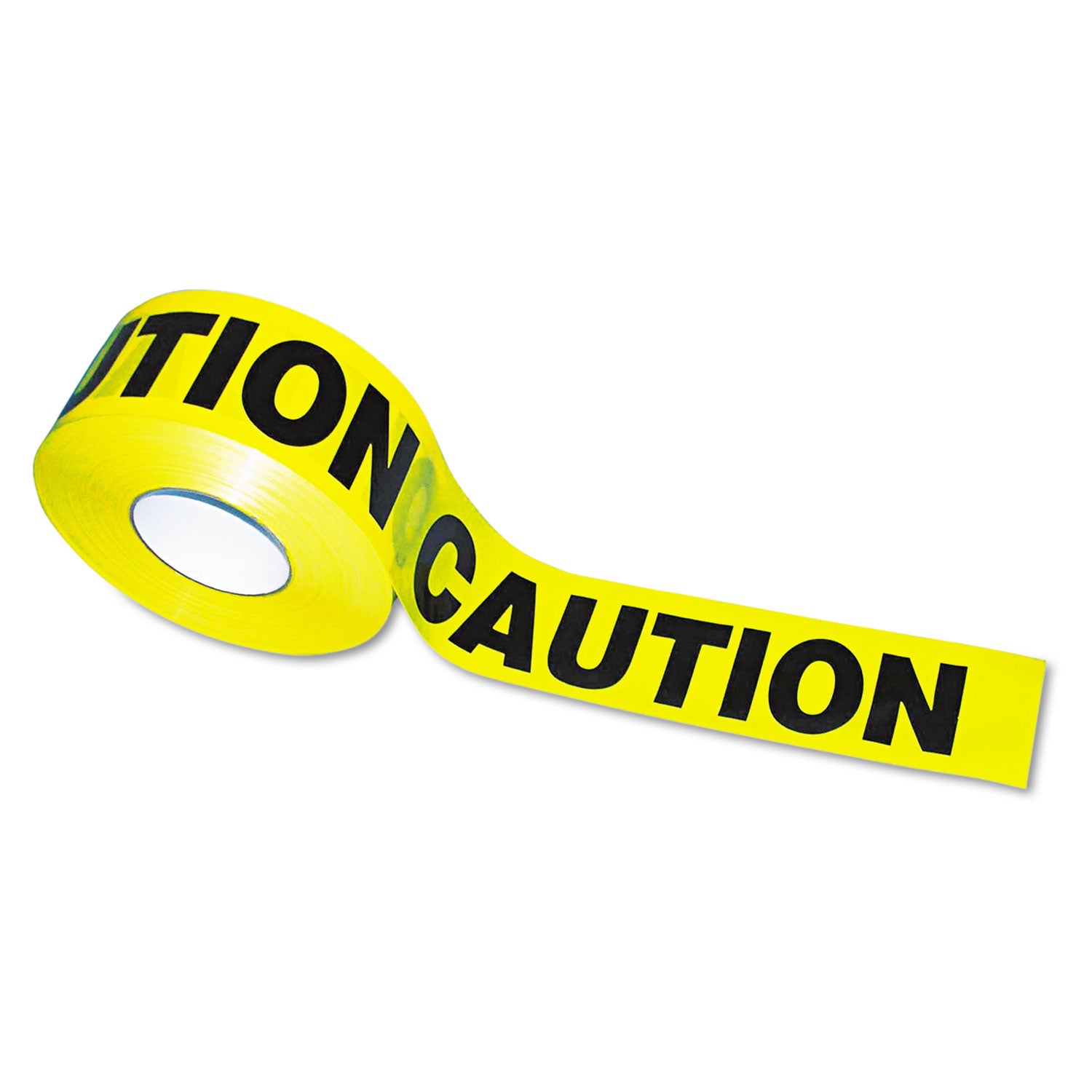 Tatco Caution Barricade Safety Tape, 3" x 1,000 ft, Black/Yellow (10700)