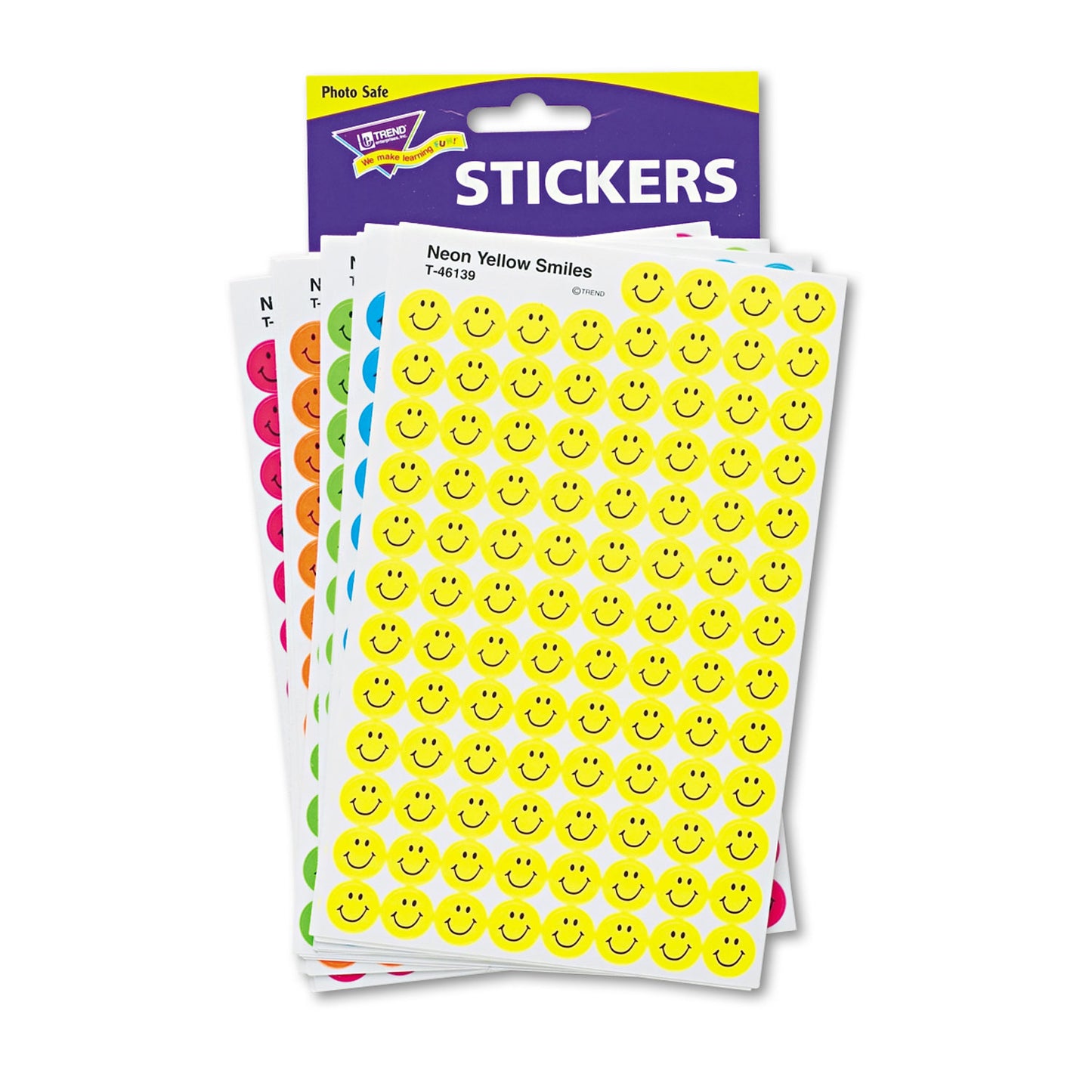 TREND SuperSpots and SuperShapes Sticker Variety Packs, Neon Smiles, Assorted Colors, 2,500/Pack (T1942)