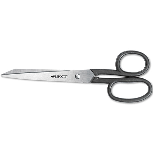 Westcott Kleencut Stainless Steel Shears, 8" Long, 3.75" Cut Length, Straight Black Handle (19018)