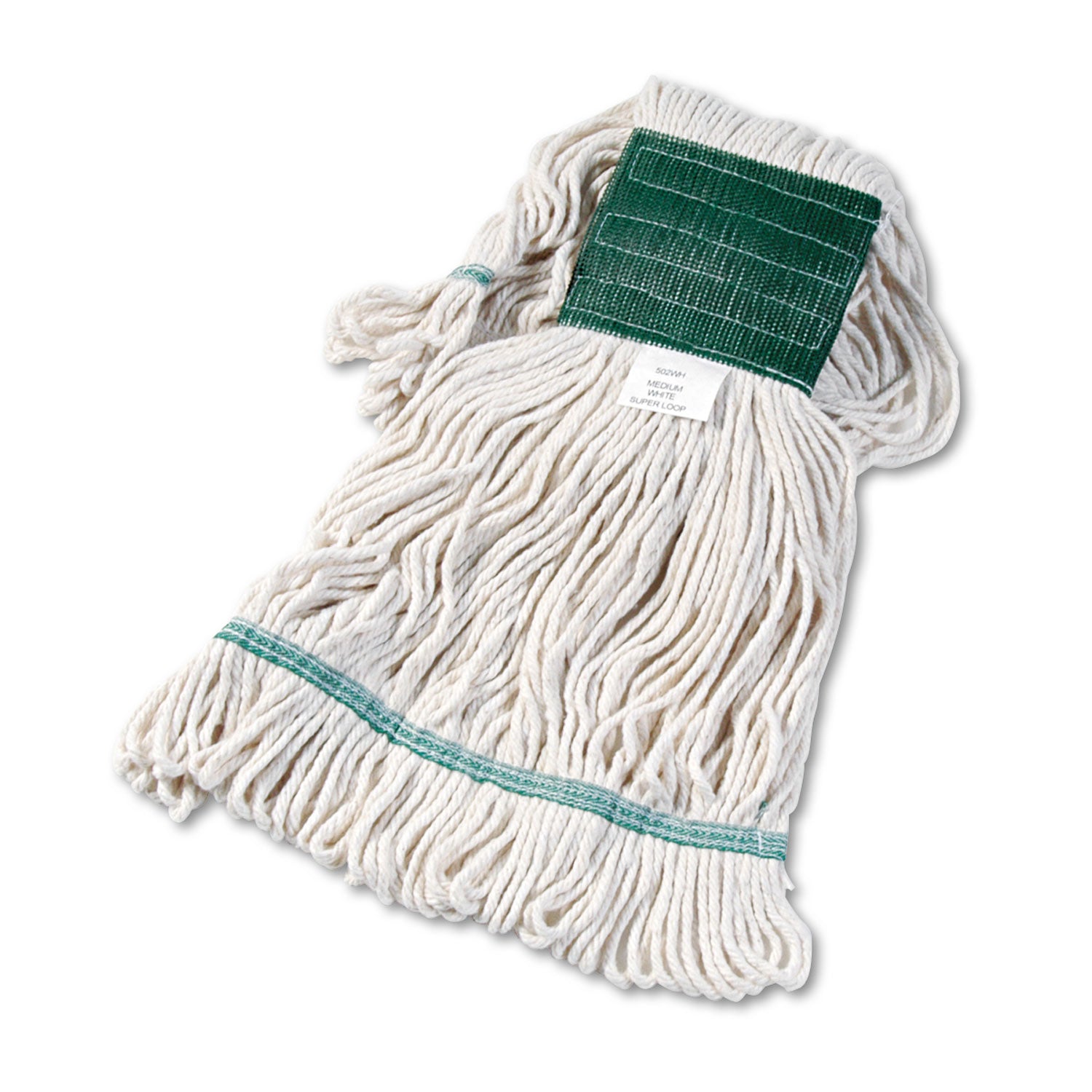 Boardwalk Super Loop Wet Mop Head, Cotton/Synthetic Fiber, 5" Headband, Medium Size, White (502WHEA)