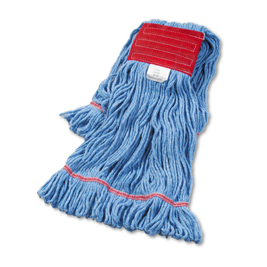 Boardwalk Super Loop Wet Mop Head, Cotton/Synthetic Fiber, 5" Headband, Large Size, Blue (503BLEA)