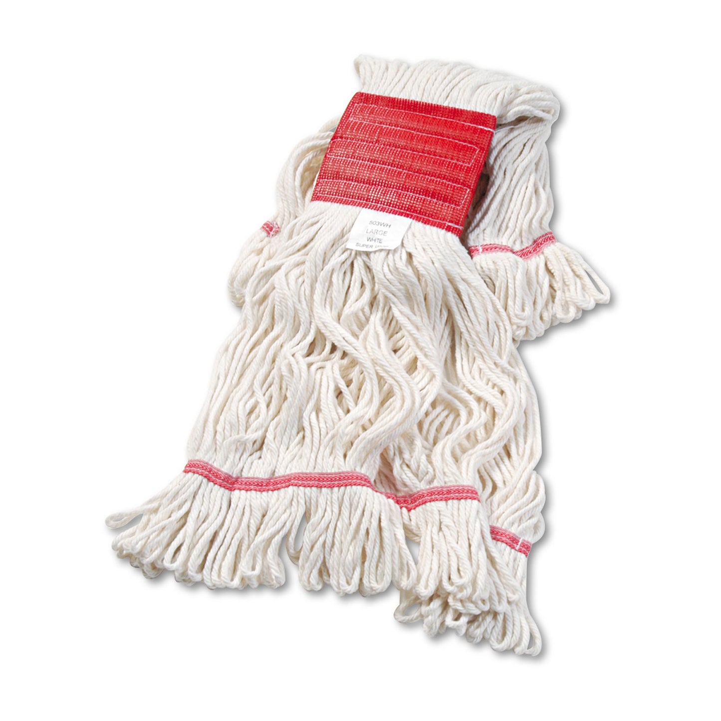 Boardwalk Super Loop Wet Mop Head, Cotton/Synthetic Fiber, 5" Headband, Large Size, White (503WHEA)