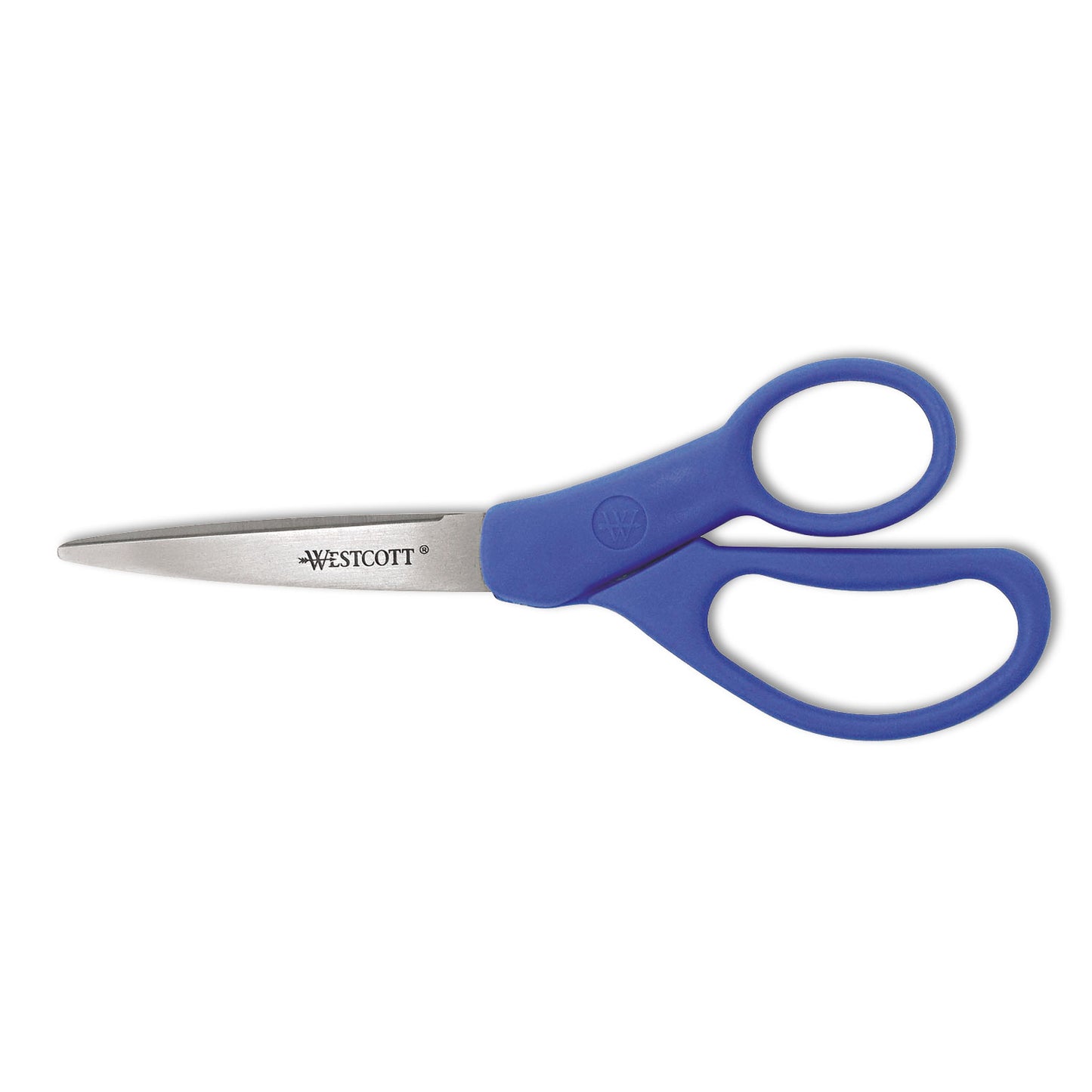 Westcott Preferred Line Stainless Steel Scissors, 7" Long, 3.25" Cut Length, Straight Blue Handle (43217)