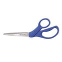 Westcott Preferred Line Stainless Steel Scissors, 8" Long, 3.5" Cut Length, Offset Blue Handle (43218)