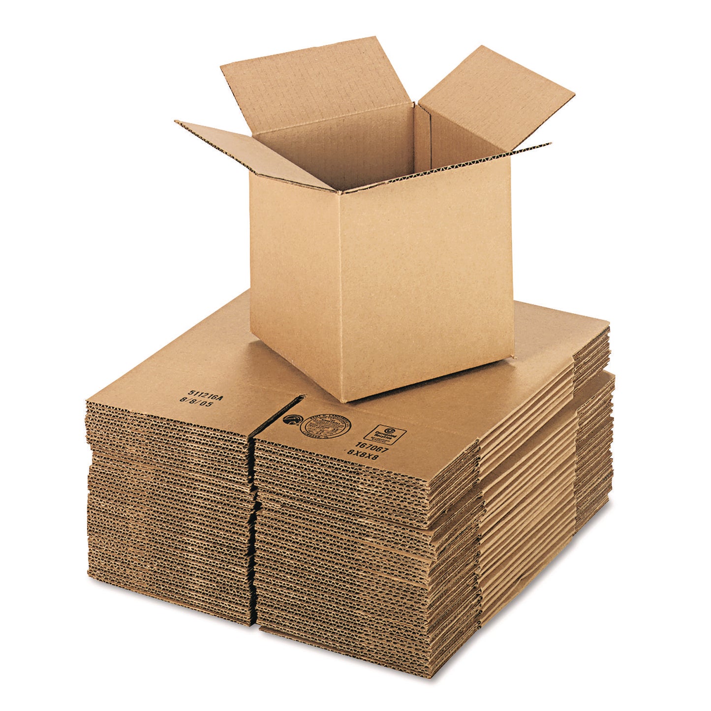 Universal Cubed Fixed-Depth Corrugated Shipping Boxes, Regular Slotted Container (RSC), Medium, 8" x 8" x 8", Brown Kraft, 25/Bundle (888)