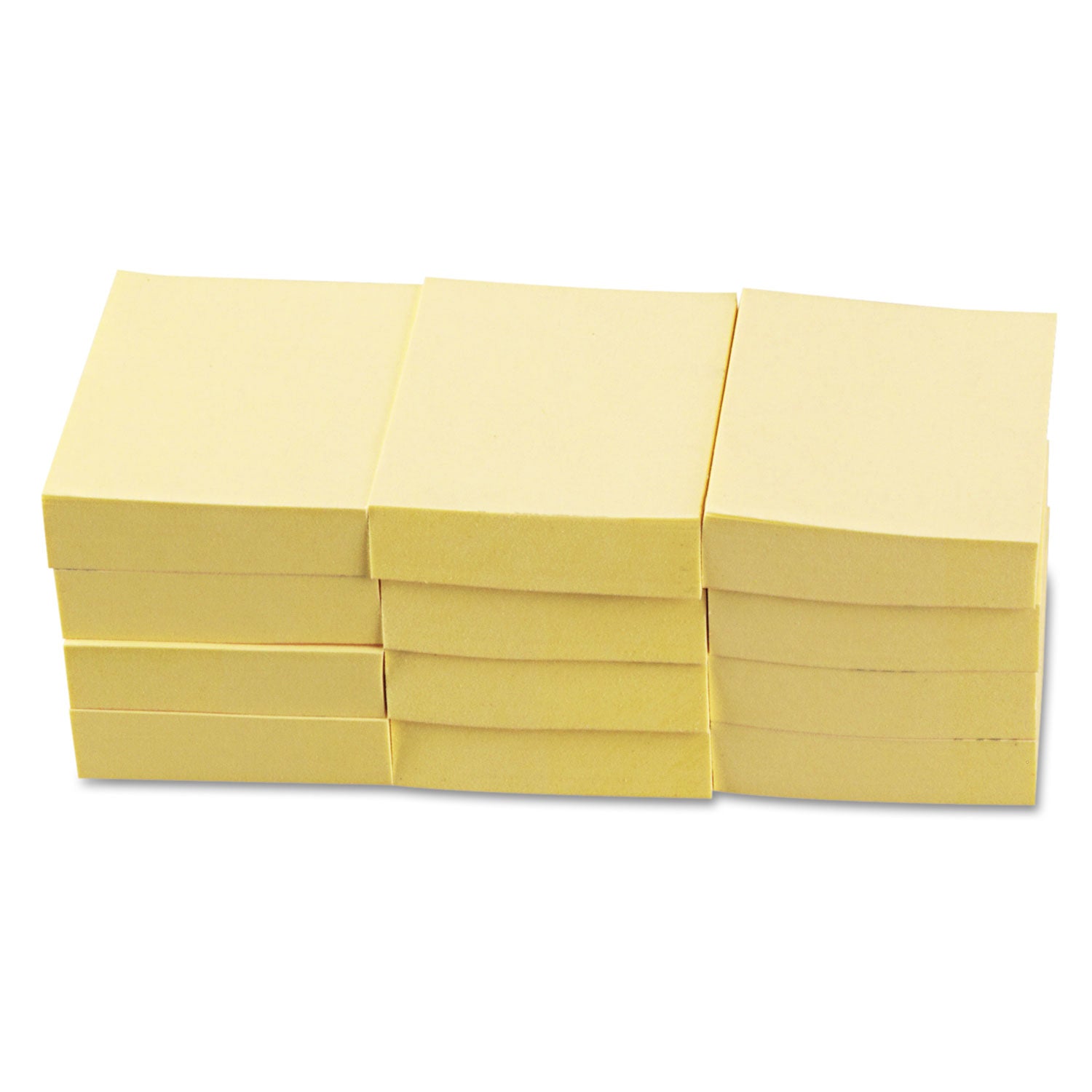 Universal Recycled Self-Stick Note Pads, 1.5" x 2", Yellow, 100 Sheets/Pad, 12 Pads/Pack (28062)
