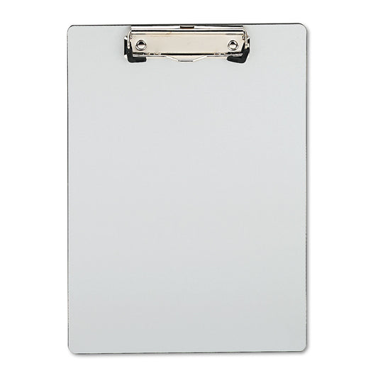 Universal Plastic Brushed Aluminum Clipboard, Portrait Orientation, 0.5" Clip Capacity, Holds 8.5 x 11 Sheets, Silver (40303)