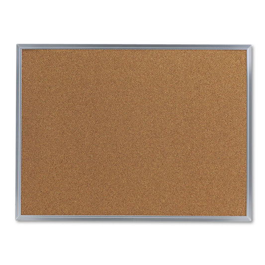 Universal Cork Bulletin Board, 24 x 18, Tan Surface, Aluminum Frame (43612)