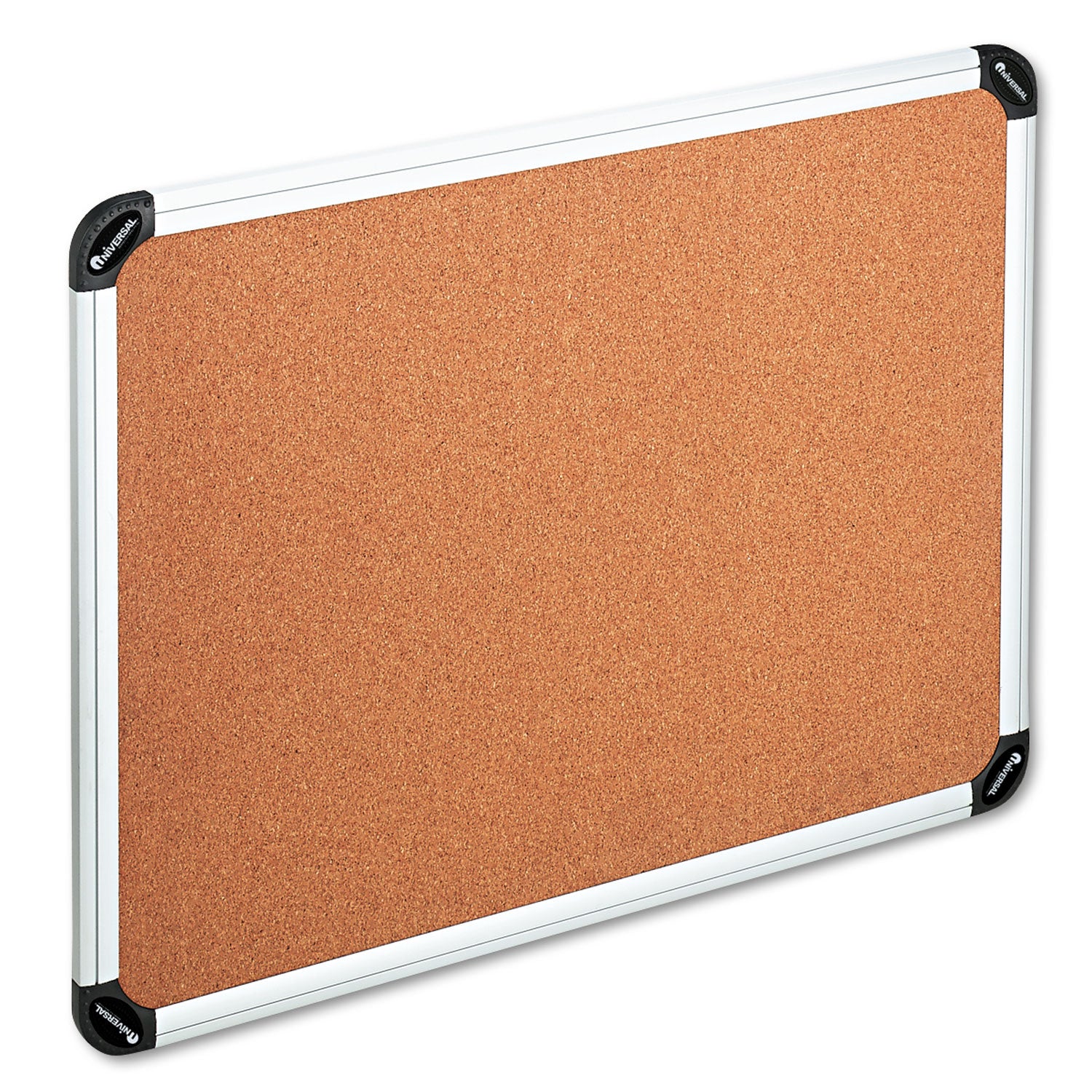 Universal Cork Board with Aluminum Frame, 48 x 36, Tan Surface, Silver Frame (43714)