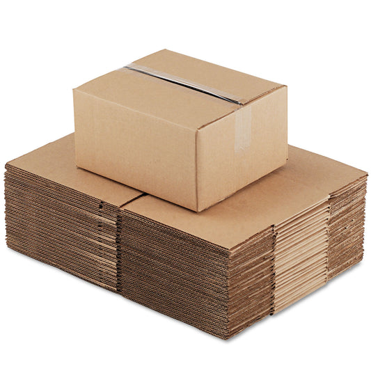 Universal Fixed-Depth Corrugated Shipping Boxes, Regular Slotted Container (RSC), 10" x 12" x 6", Brown Kraft, 25/Bundle (12106)