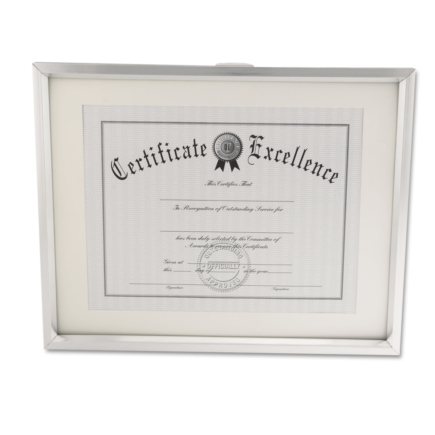 Universal Plastic Document Frame with Mat, 11 x 14 and 8.5 x 11 Inserts, Metallic Silver (76854)