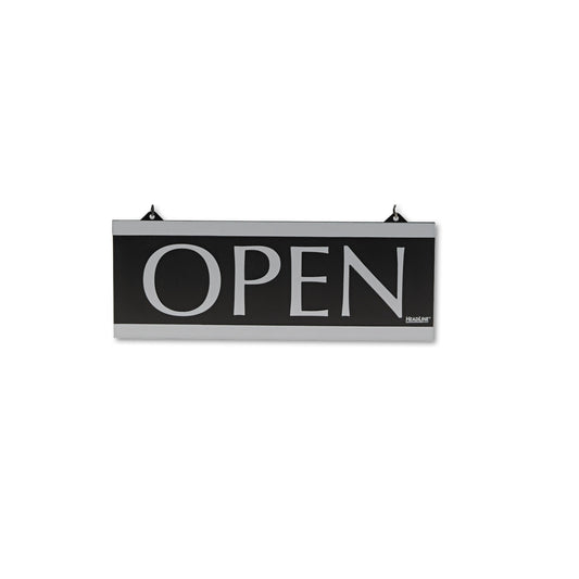 Headline Century Series Reversible Open/Closed Sign, w/Suction Mount, 13 x 5, Black (4246)